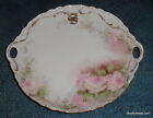 Haviland Limoges Handled Cake Plate Pink white gold Flowers 11" Mothers Day Gift