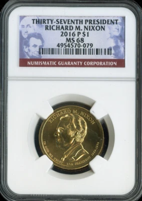 2016-P Richard Nixon Dollar NGC MS68 Business - 37th U.S President - Image 1 of 2