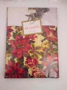Bardwil Jahreszeiten Tischdecke Poinsetta Muster länglich 60"x102" NEU - Bild 1 von 4
