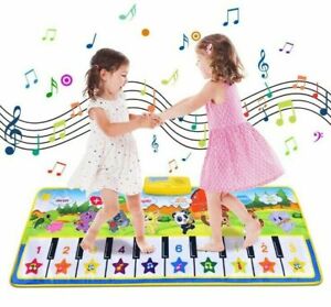 Tanzmatte,Musikmatte für Kinder, Klaviermatte mit 8 Instrumenten,Tier, 100x36 cm