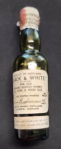 Vintage "Black & White" Scotch Whisky Mini Empty Bottle 5" Tall SEALED - Picture 1 of 12