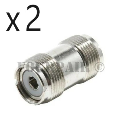 2 Pack - UHF SO-239 Female Coupler RF Adapter Barrel Connector for PL-259 Plugs - Image 1 of 2
