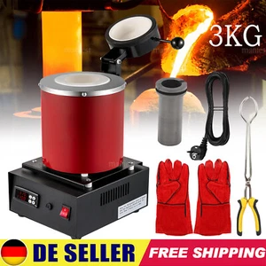 3KG Elektrischer Schmelzofen mit Graphittiegel Gold Silber Metall 1750W - Bild 1 von 10