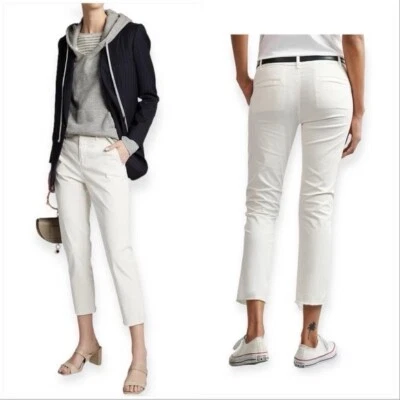 Calça Nili Lotan East Hampton, Cor: Casca de Ovo, Tamanho 6, Nova Com Etiqueta, - Imagem 1 de 4