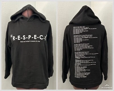 Sudadera con Capucha Zara Aretha Franklin Respect Para Mujer Negra M Gráfico Pullover Colaboración Rara Foto 1 de 4