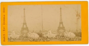 Vue Stéréo PHOTO, PARIS Expo Universelle 1900 La tour Eiffel le champs de mars - Picture 1 of 2