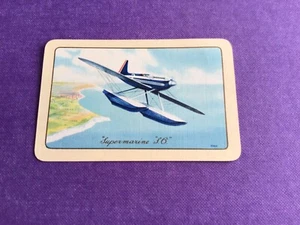 Vickers Supermarine S6 Seaplane Waddingtons Single Joker Playing Card 1930s - Picture 1 of 2