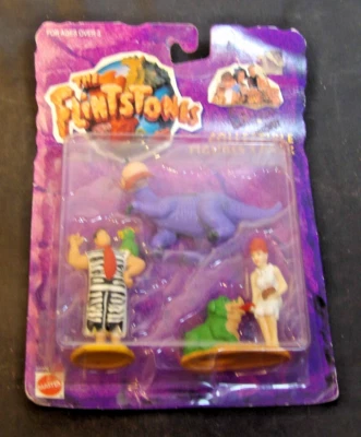 Pack de 3 figuras coleccionables de Picapiedra Mattel Dino Fred Wilma 1993 Foto 1 de 2