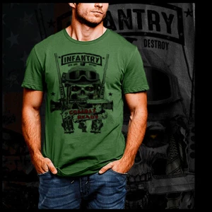 T-shirt fanteria militare mitragliatore mortaio cecchino combattimento veterinario fanteria - Foto 1 di 1