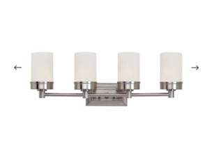 BATHROOM LIGHTS -Trans Globe 4 Light Vanity Bar in Brushed Nickel - 70334BN - Picture 1 of 6