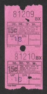 VINTAGE M.M.T.B MELBOURNE & METROPOLITAN TRAMWAYS BOARD 15c TRAM TICKET PAIR - Picture 1 of 1