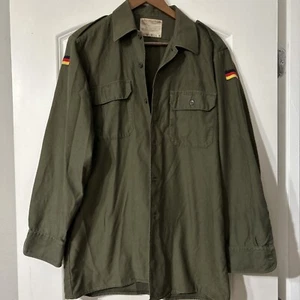Vintage H Winnen GMBH & Co Shirt Mens Medium 39/40 Army Green Germany 80s Retro - Picture 1 of 5