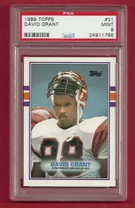 1989 TOPPS #31 DAVID GRANT PSA 9 MINT ROOKIE RC POP 4 ONLY 2 HIGHER BENGALS - Picture 1 of 1