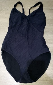 womens GOTTEX solid black 1 pc SWIM SWIMMING SUIT size 10 textured fabric NICE! - Picture 1 of 2