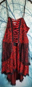 dress steampunk boho red and black goth hippie hippy uk - Picture 1 of 2