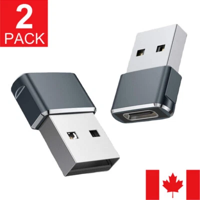 2Pack USB To Type-C Adapter Converter Adapter Port Charger Plug Connector -CA- ❁ - Image 1 of 4