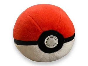 2017 Tomy Pokemon Poke Ball 4" Plush Red and White Bean Bag Stuffed Toy - Picture 1 of 3