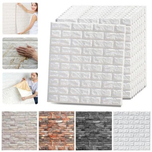 60PCS 3D Tile Brick Wall Sticker Self-adhesive Waterproof Foam Panel Wallpaper - Picture 1 of 17