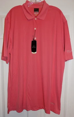 NUEVO CON ETIQUETAS Greg Norman ML75 XL Salmón S/S Polo Estilo Golf Camisa Atletas en Acción Foto 1 de 4