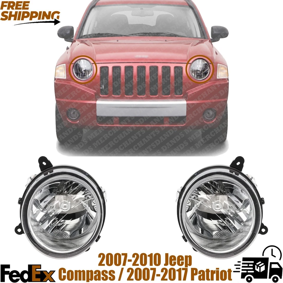 Faro derecho y derecho Jeep COMPASS 2007-2010/PATRIOT 2007-2017, montaje halógeno Foto 1 de 4