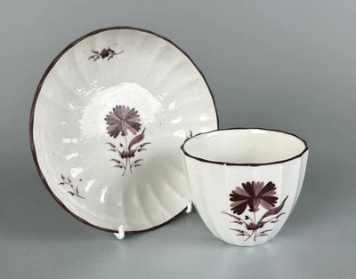 Rare Pinxton c1800 Teabowl & Saucer In Pattern 45 Antique English Porcelain. - Image 1 of 4