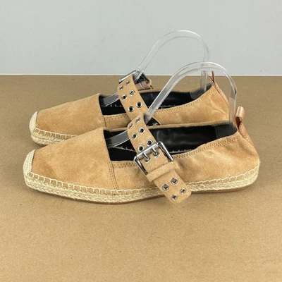 Sapatilhas femininas Rag & Bone Anteros camurça espadrille 9,5 bronzeado fivela ajustável 39,5 - Imagem 1 de 4