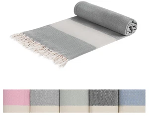 Strandtuch XXL100% Baumwolle Hamamtuch Badetuch Saunatuch Peshtemal 95x200 cm - Bild 1 von 28