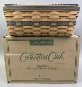 Longaberger 1997 Collectors Club Welcome Home Cestino combinato con scatola originale - Foto 1 di 5
