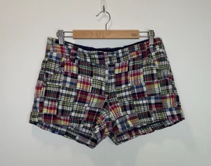 J.Crew 6 Madras Patchwork Multi Color City Fit Preppy Classic Womens Shorts 3" - Bild 1 von 9