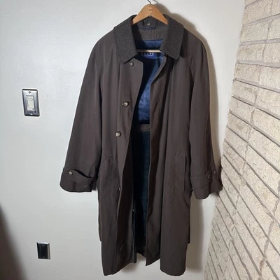 Chaqueta gabardina vintage Ralph Lauren marrón para hombre lana extra grande Foto 1 de 4