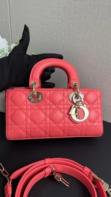 Dior Lady D-Joy Cannage Quilt Handbag Satchel Shoulder Bag Tote Bag Auth - Image 1 of 4