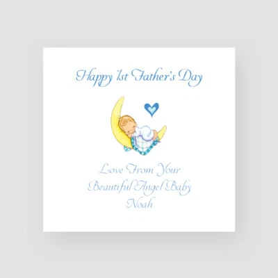 Personalised Handmade 1st Fathers Day Card Daddy Stillborn Stillbirth Baby Angel - Image 1 of 4