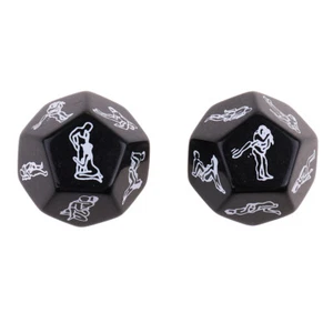 2x Adults Party Erotic Playing Sex Dice D12 Sex Position Dies Black for Gift - Picture 1 of 6