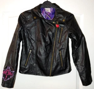 DISNEY DESCENDANTS FAUX LEATHER LONG LIVE EVIL KIDS JACKET BLACK SOLD OUT 7/8 - Picture 1 of 17