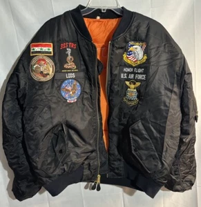 Vintage MA-1 Jacket 4XL US Air Force Ranger Pilot Rothco Bomber Patches Air Tour - Picture 1 of 16
