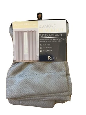 Panel de cortina de ventana Diamond 63 pulgadas ojal oscurecido en gris Foto 1 de 3