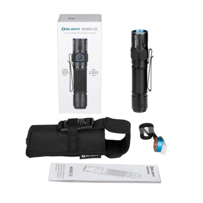 Olight Warrior 3S Black Waterproof Tactical Flashlight, 2300 Lumens, 300 Meter