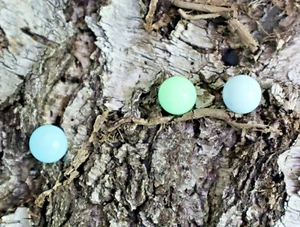 3 bunte ERSATZKUGELN für ENGELSRUFER fluoreszierend grün blau aqua 16 mm NEU - Bild 1 von 8