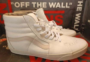Vans Herren 13 Sk8-Hi Premium Leder Weiß Regen Trommel Skateschuh VN000BW7MOJ - Bild 1 von 13