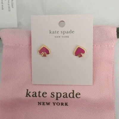 Kate Spade Enamel Spade Earrings in Festive Pink - Image 1 of 3