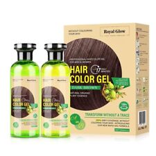 Gel de color de cabello Royal Glow marrón oscuro para hombre y mujer 2 x 250 ml salón calidad