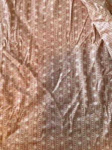 Tela Estampado Vintage Abstracto Floral Rayas Marrón Claro, Crema 45" Ancho - Imagen 1 de 5