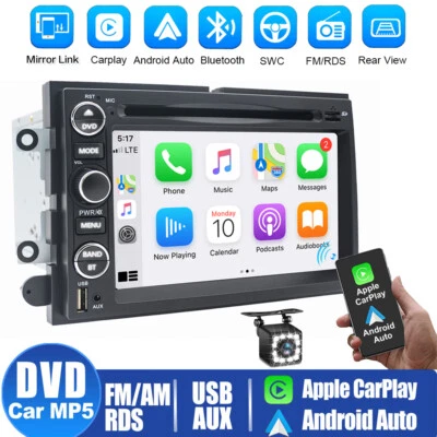 For 2004-2008 Ford F150/250 Car DVD CD Player Stereo Radio with Carplay Back Cam - Image 1 of 4