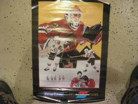 Chicago Blackhawks Chicago Tribune Sports channel 10 years Poster  26 x 18 NEW Cover