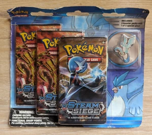 Pokemon XY Steam Seige Booster Blister 3 Pack Sealed New Articuno Pin 2016 - Picture 1 of 2