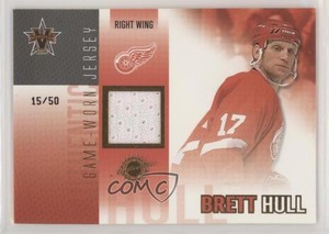 2002-03 Pacific Vanguard Game-Worn Jerseys Gold /50 Brett Hull #18 HOF