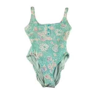 Vintage 80s 90s Ken Done One Piece Swimsuit Colorful Beach Made in USA Size 10 - Picture 1 of 10