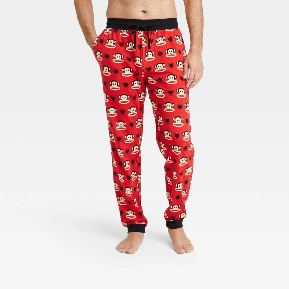 ¡Pantalones de pijama oficiales para hombre Paul Frank Julius Monkey rojos cómodos para correr salón! Foto 1 de 1