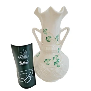 Vintage Belleek Shamrock Harp Handle Vase From Belleek Visitors Centre 2001 - Picture 1 of 9