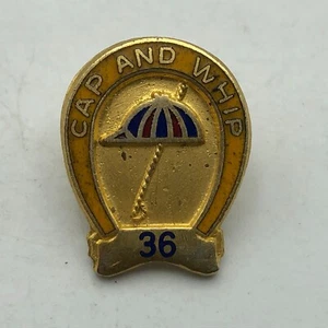 Lapel Pin Jockey Horse Racing CAP AND WHIP 36 Year Member Service Award Vintage - Picture 1 of 16